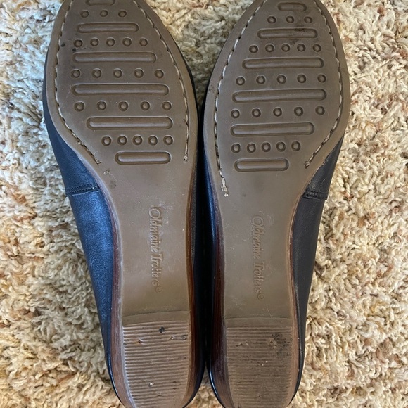 Oldmaine trotters size 7 genuine leather loafers black tasseled weave pattern - Picture 6 of 7